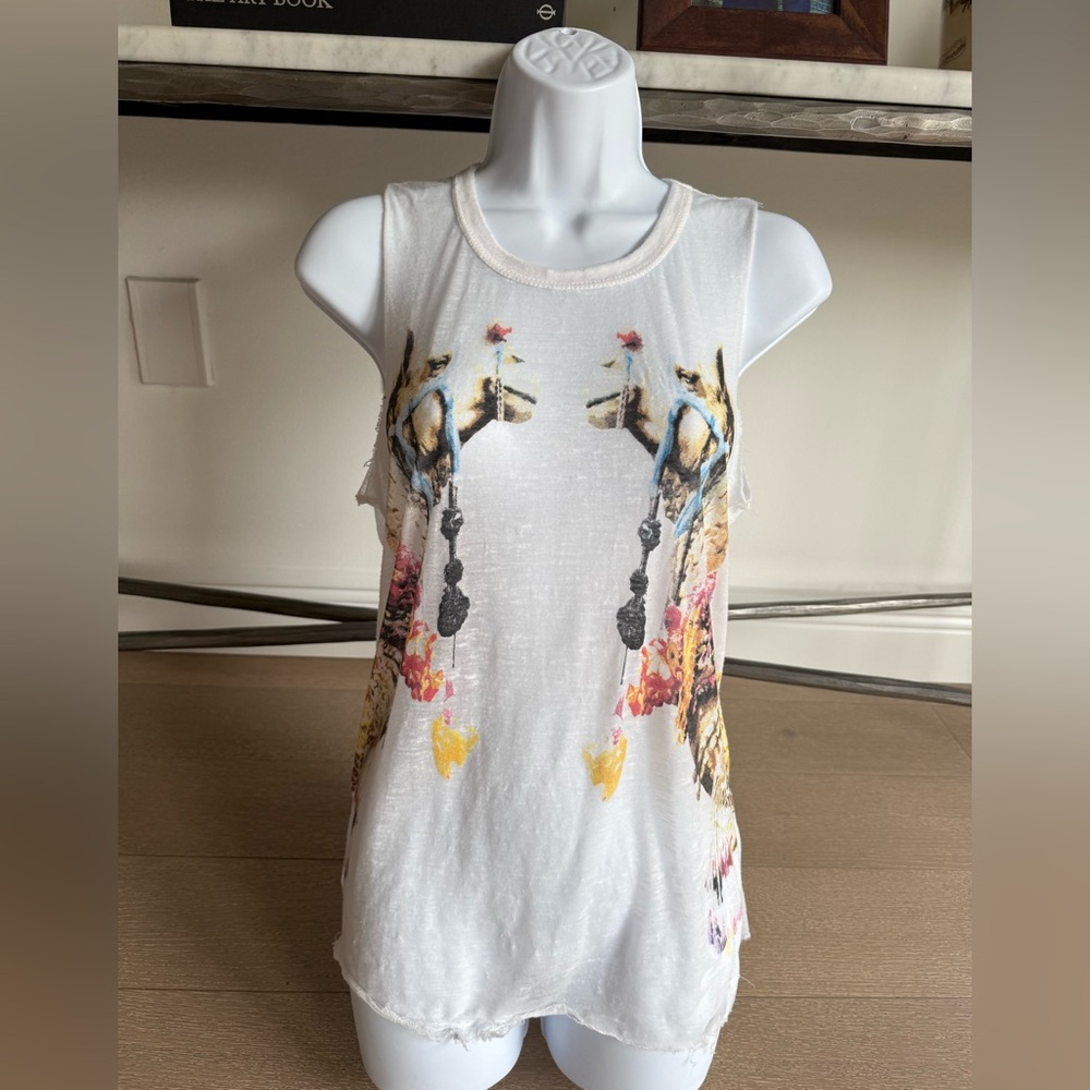 Chaser White Graphic Tank Top
